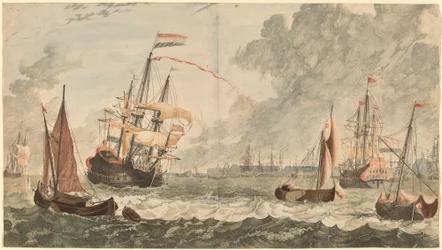 Der Fluss IJ in Amsterdam