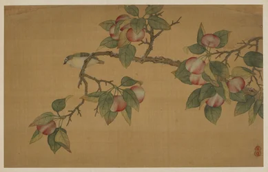 Vogel und Frucht, Qing-Dynastie, 1741