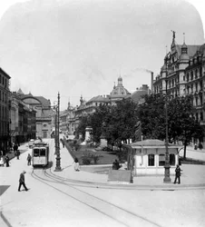 Promenadeplatz in München, Deutschland, ca. 1900er Jahre