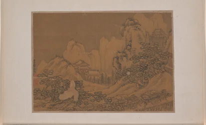 Landschaft mit Ochsenkarren auf einer Straße