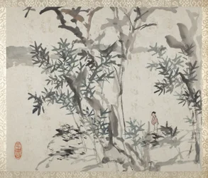 Album mit Landschaften und Kalligraphie für Liu Songfu
