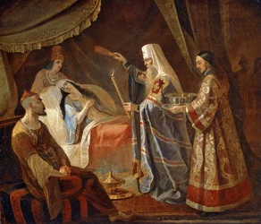 Metropolitan Alexis heilt die tatarische Königin Taidula von Blindheit