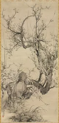 Pflaumen, Bambus und Orchidee, 1834