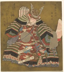 Minamoto no Raikō (Yorimitsu), aus der Serie Sechs unsterbliche Samurai-Dichter