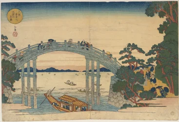Steinbrücke über den Aji-Fluss, Osaka