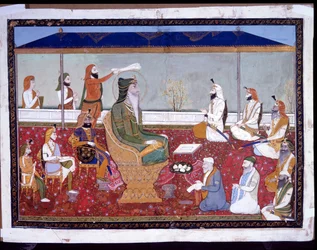 Ranjit Singh auf seinem goldenen Thron, c.1830