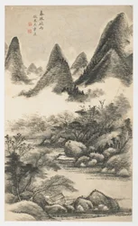 Frühlingsbaumhain vor dem Regen, aus einem Album mit 12 Blättern