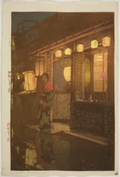 Ein kleines Restaurant [bei Nacht]