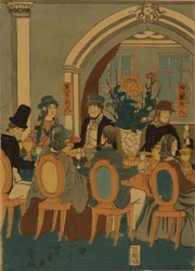 Bankett der fünf Nationen im Club von Yokohama, 1861