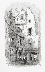 Eine alte Gasse, Canongate, Edinburgh, Schottland