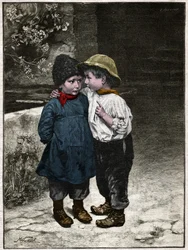 Diskussion der Kinder. 1901 (Gravur)