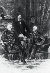 Konferenz zwischen Otto von Bismarck (1815-1898) und Francesco Crispi (1819-1901) in Friedrichsruhe, Oktober 1887, Deutschland