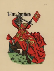 Herzog von Aquitanien, mit Banner