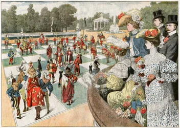 Lebensgroßes Schachspiel