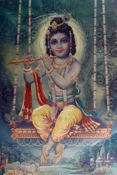 Lord Krishna mit Flöte. Hindu-Gott
