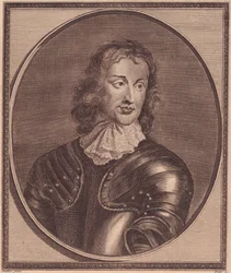 Porträt des britischen Generals und Politikers John Lambert (1619-1684), Kupferstich von John Goldar (1729-1795) nach einem Gemälde von Robert Walker