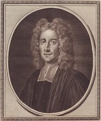 Porträt des englischen Philosophen Samuel Clarke (1675-1729), Kupferstich von John Goldar (1729-1795) nach einem Gemälde von Gibson
