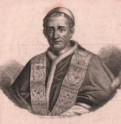 Porträt von Papst Gregor XVI. (1765-1846), Radierung und Burin, nach einer Live-Zeichnung, Rom, 5. Februar