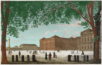 Die Residenz von Würzburg, Schloss der Fürstbischöfe in Bayern (Gravur)