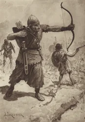 Asiatische Bogenschützen und Schleuderer