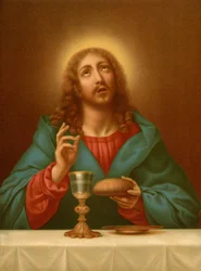 Christus segnet das Brot und den Wein