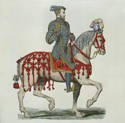Henri II als Hauptmann der Haushaltskavallerie