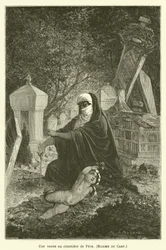 Eine Witwe auf dem Friedhof von Pera, Maxime du Camp