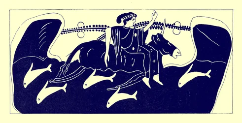 Europa und der Stier, Illustration aus Griechische Vasenmalereien von J. E. Harrison und D. S. MacColl, veröffentlicht 1894