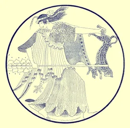 Mänade, Illustration aus Griechische Vasenmalereien von J. E. Harrison und D. S. MacColl, veröffentlicht 1894