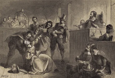 Edmund Cheesemans Frau vor Gouverneur Berkeley