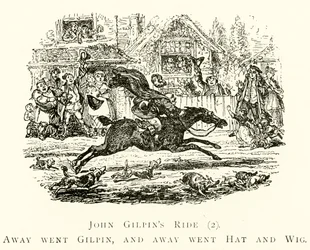 John Gilpins Ritt (2), Weg ging Gilpin, und weg gingen Hut und Perücke