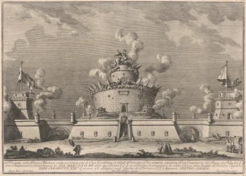 Die Prima Macchina für die Chinea von 1759: Eine Festung