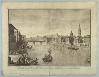 Ansicht von Florenz, Platte aus "Scelta di XXIV Vedute delle principali contrade, piazze, chiese, e palazzi della Città di Firenze"