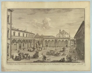 Ansicht von Florenz, Tafel aus "Scelta di XXIV Vedute delle principali contrade, piazze, chiese, e palazzi della Città di Firenze"