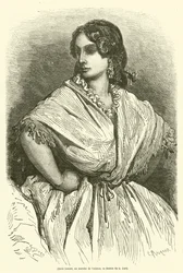 Junge Frau auf dem Markt von Valencia