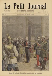 Präsident Faure von Frankreich erhält den Orden des Heiligen Andreas vom russischen Botschafter