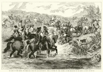 Eine Armee auf dem Marsch, die Nachhut mit den Gepäckwagen, in der Ausstellung der Royal Academy
