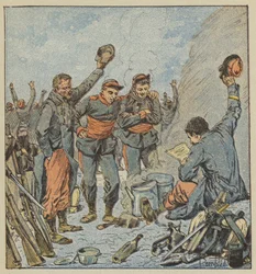 Begeisterung der Truppen bei der Nachricht vom siegreichen Ausbruch von General Ducrot
