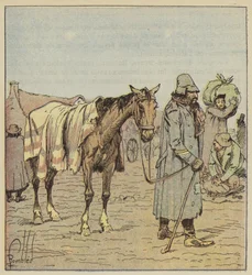 Jüdischer Händler begleitet die deutschen Armeen, nach der Natur