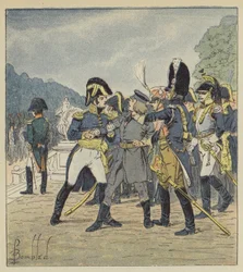 General Rapp lässt Stabs, der den Kaiser ermorden wollte, von einem Gendarmen verhaften