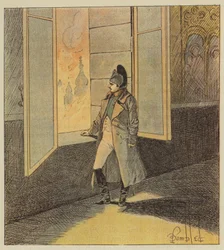 Napoleon betrachtet den Brand von Moskau