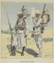 Soldaten des algerischen Regiments