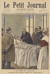 Ein Opfer der Pflicht: Der Pariser Polizeipräfekt überreicht einem verwundeten Offizier eine Medaille