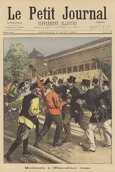 Kämpfe auf dem Gelände des russischen Pavillons für die Weltausstellung 1900 in Paris