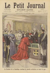 Präsident Faure von Frankreich setzt dem päpstlichen Nuntius das Kardinalshut auf