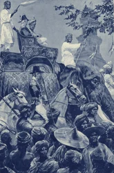 Singapur, die Briten betreten die Stadt, die 1824 vom Sultan von Johore für eine Geldsumme übergeben wurde