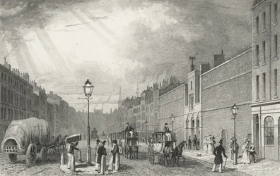 Farringdon Street und das Fleet-Gefängnis, 1830