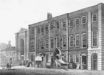 Südansicht des Theatre Royal in der Portugal Street, Lincolns Inn Fields, 1811