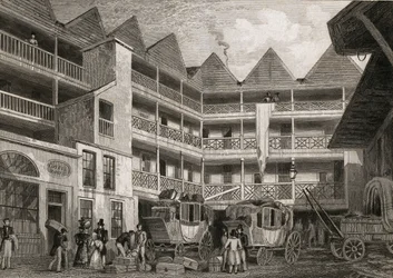 Das alte Bull and Mouth Inn, St. Martins-le-Grand, 1831