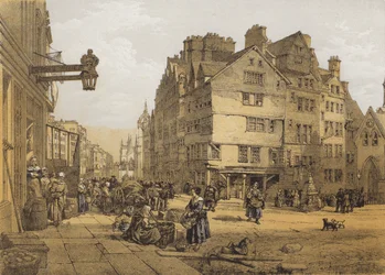 High Street vom Kopf des West Bow, Lawnmarket